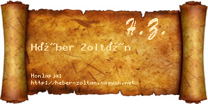 Héber Zoltán névjegykártya
