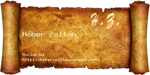 Héber Zoltán névjegykártya
